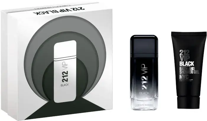 CAROLINA HERRERA ESTUCHE 212 VIP BLACK 100ML + 100 gel HOMBRE