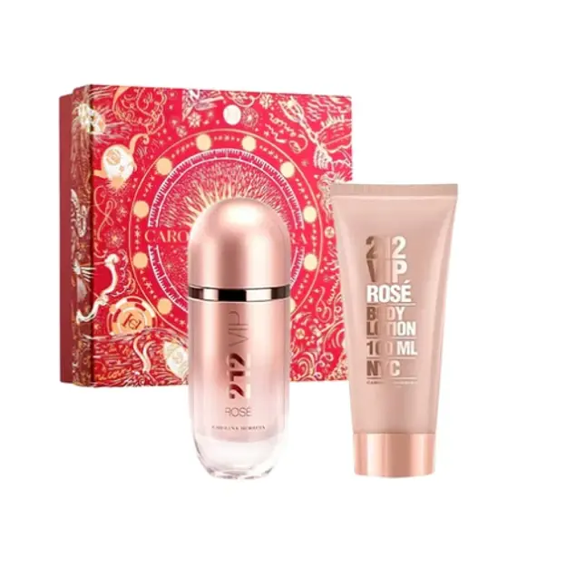 CAROLINA HERRERA ESTUCHE 212 VIP ROSE 80ML + 100 BODY