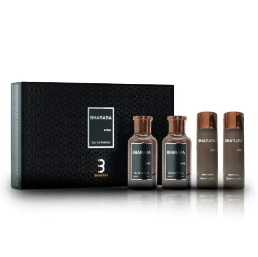 ESTUCHE BHARARA KING EDP 100 ML. + 150 BODY LOTION + 100 ML. AFTER + 100 GEL DUCHA